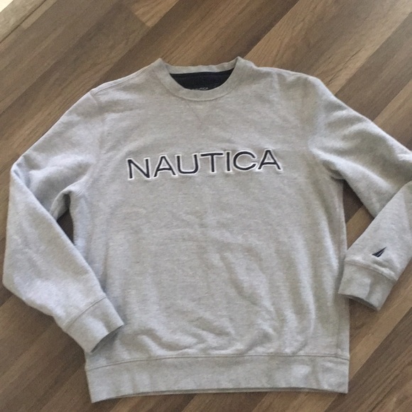 Nautica Sweatshirt Mens Grey Classic - Picture 3 of 4